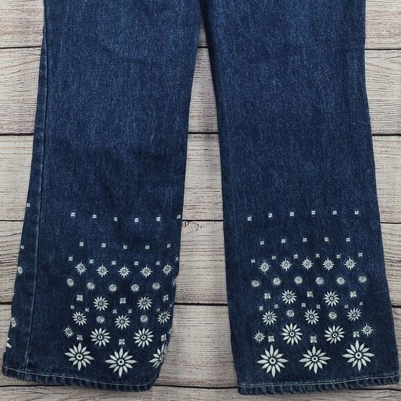 Vintage Women's Stefano International Embroidered Denim Jeans Floral Size 12 - Picture 4 of 9